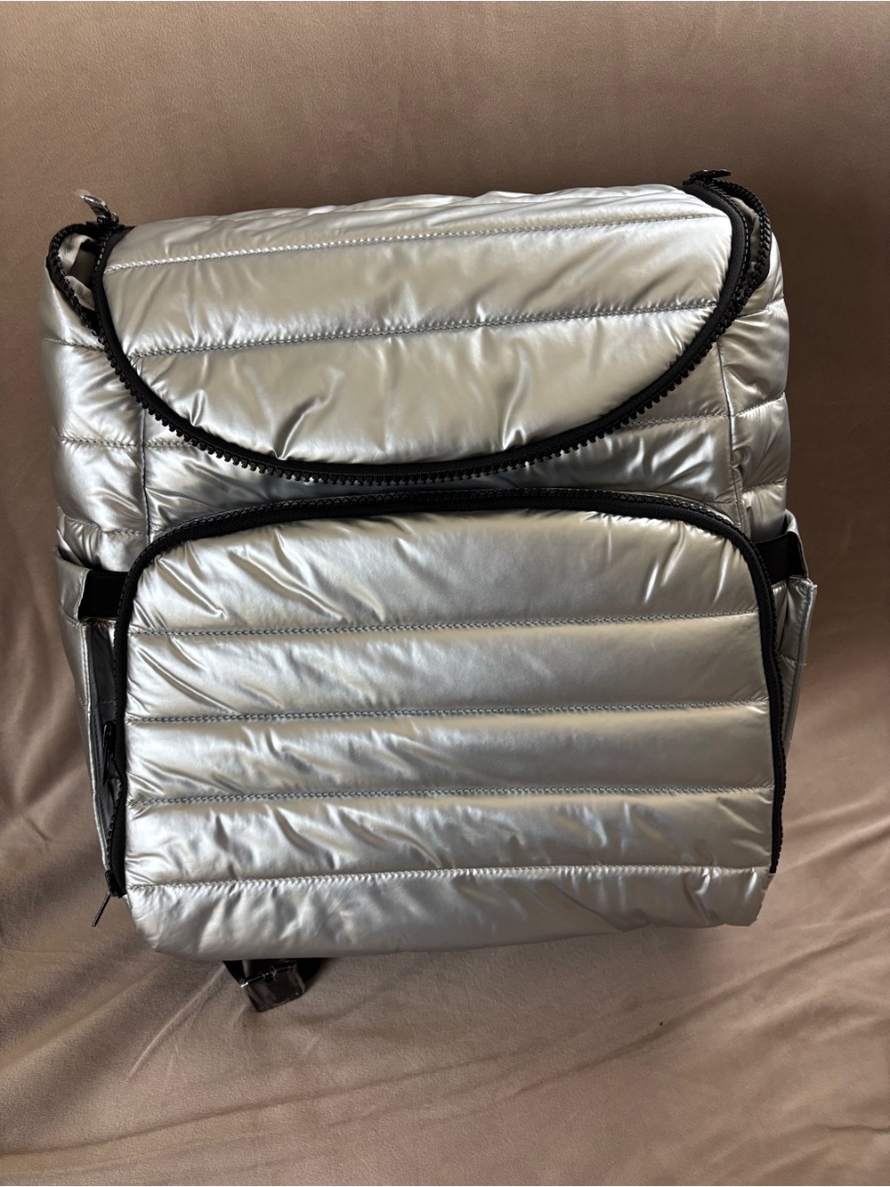 Citi collective gallery silver metallic diaper bag backpack nwt